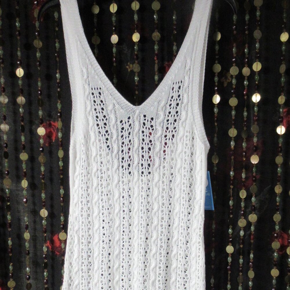 White Sweater Tank Dress Swim Coverup